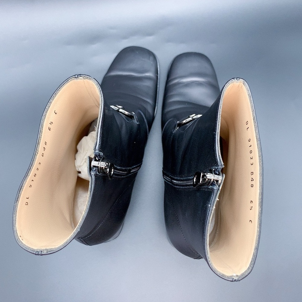 Salvatore Ferragamo Black Zippered Ankle Boots - Picture 6 of 16